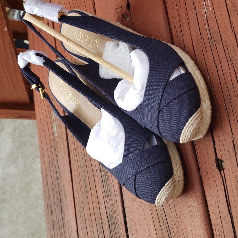 New Ralph Lauren blue wedges size 8 - Picture 7 of 9